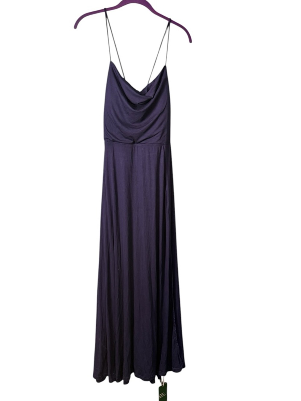 Halara Ribbed Cowl Neck Lace Up Maxi Dress in Nightfall Blue Size Medium - Picture 6 of 12
